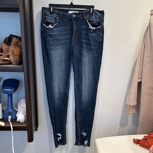 KanCan Dark Blue Distressed Skinny Jeans